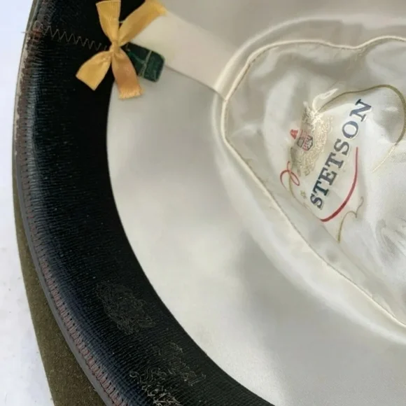 VINTAGE Royal Stetson Fedora Long Oval Size 7 in Box Forest Green - Picture 9 of 11